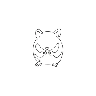 Hamster "Minimalist Hamster Illustration: A One Line Study of Recognizable and Agile Pet Forms"