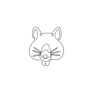 Hamster "One Line Hamster Art: A Simplified Approach to Capturing Pet Charm and Energy"