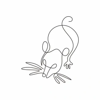 Mouse "Minimalist Mouse Sketch: A One Line Study of Lively and Recognizable Small Creatures"