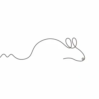 Mouse "Minimalist Mouse Sketch: A One Line Study of Small and Recognizable Wildlife Forms"
