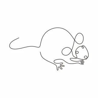 Mouse "Minimalist Mouse Art: A One Line Study of Small and Playful Wildlife Figures"