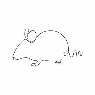 Mouse "One Line Mouse Drawing: A Minimalist Approach to Small and Agile Wildlife Forms"