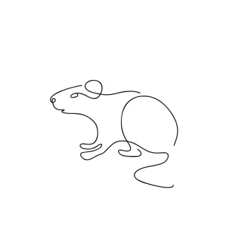"One Line Rat Art: Exploring Minimalist Drawing with a Small and Agile Animal"