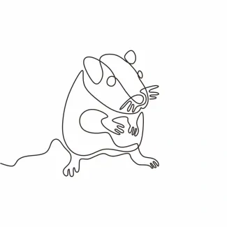 Rat "One Line Rat Sketch: A Simplified Approach to Agile and Small Wildlife Creatures"