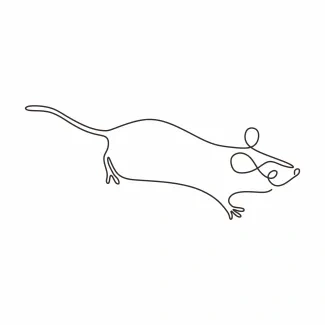 Rat "One Line Rat Illustration: A Simplified Approach to Agile and Expressive Wildlife Figures"