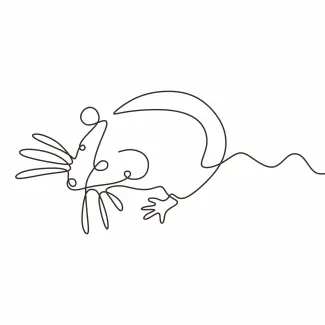Rat "One Line Rat Sketch: A Minimalist Approach to Agile and Small Wildlife Forms"