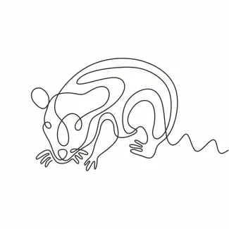 Rat "One Line Rat Art: A Minimalist Approach to Recognizable and Agile Wildlife Figures"