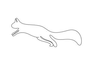"Minimalist Squirrel Drawing: Creating a Recognizable Rodent Shape in One Artistic Stroke"