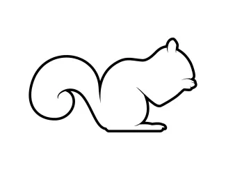 Squirrel "Minimalist Squirrel Drawing: Creating a Playful Rodent’s Shape in One Stroke"