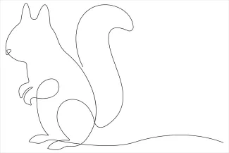 "Minimalist Squirrel Drawing: Simplifying an Energetic Creature with One Stroke"