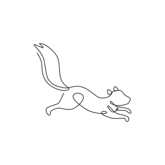 Squirrel "Minimalist Squirrel Drawing: A One Line Study of Playful and Recognizable Wildlife Figures"