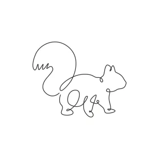 Squirrel "One Line Squirrel Sketch: A Minimalist Approach to Capturing Wildlife Liveliness"