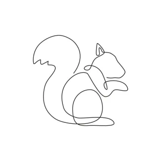 Squirrel "Minimalist Squirrel Illustration: A One Line Study of Recognizable and Agile Wildlife Creatures"