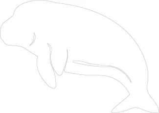 Dugong "Minimalist Dugong Art: A One Line Study of Unique and Gentle Sea Creatures"