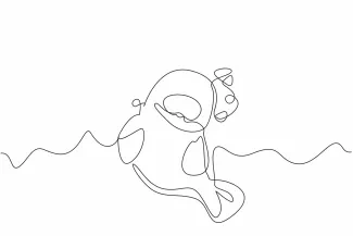 Manatee "Minimalist Manatee Sketch: A One Line Study of Calm and Graceful Marine Creatures"