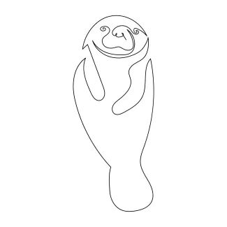 Manatee "One Line Manatee Art: A Minimalist Approach to Capturing Unique Marine Life"