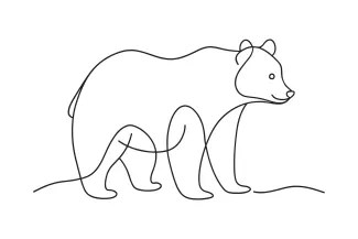 "Minimalist Asiatic Black Bear Sketch: Expressing Strength and Character with One Stroke"