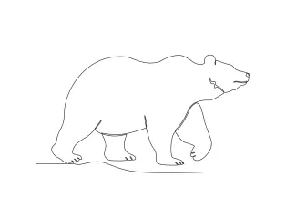 Bear in One Line: A Calm, Strong Animal for Simple Drawing Practice