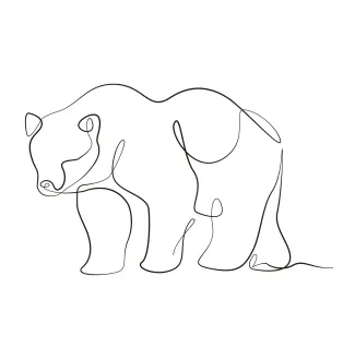 "Single Line Bear Art: A Simple Method to Sketch a Wild and Powerful Animal"