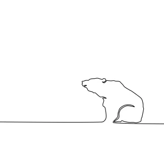 Bear in Simple Line Art: A Relaxing Way to Learn Animal Drawing