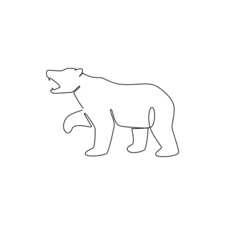 One Line Bear Drawing: Easy Practice for Big Animal Shapes
