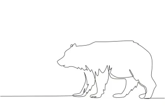 "One Line Bear Art: Drawing Strength and Majesty with Simple Strokes"