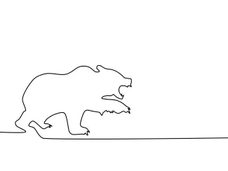 One Line Bear Sketch: Practice Simple Drawing of a Calm Forest Animal
