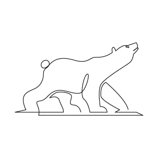 One Line Bear Sketch: Easy and Relaxed Animal Drawing Practice