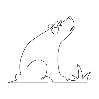 Bear in One Line Art: Learn Strong Animal Shapes Easily