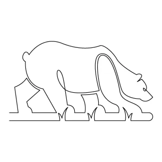 Simple Bear Drawing: Practice Calm Animal Shapes with One Line