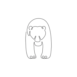 One Line Grizzly Bear: Practice Drawing Bold Animals Using Simple Line Techniques