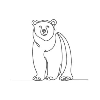 Polar Bear in One Line: Practice Drawing Strong Animals Step-by-Step