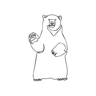Polar Bear Polar Bear One Line Drawing: Practice Arctic Animal Art with Ease