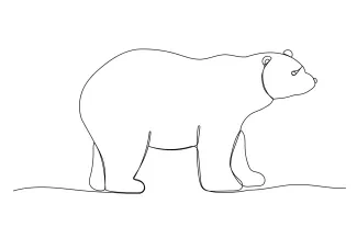 "One Line Polar Bear Art: Simplifying a Mighty Arctic Animal with Minimalist Drawing"