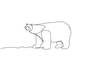 Simple Polar Bear Drawing: Easy Line Art for Arctic Animal Lovers