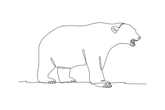Bear Simple One Line Bear Drawing: Great for Learning Strong Animal Shapes