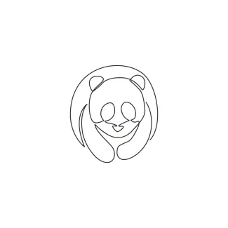 One Line Drawing of Giant Panda: Fun Way to Learn Animal Shapes