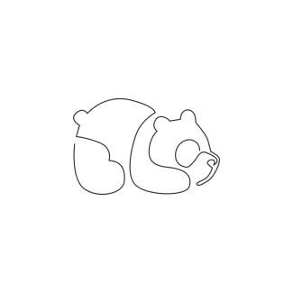 Panda Bear / Giant Panda Giant Panda One Line Drawing: Easy Art of a Gentle and Famous Animal