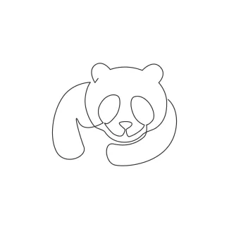 Giant Panda in Simple Line Drawing: Improve Focus with Familiar Animal Shapes
