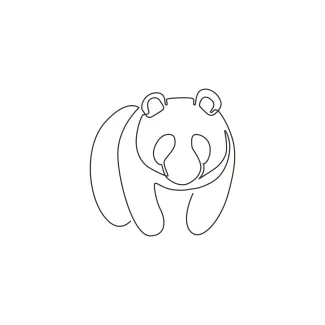 One Line Giant Panda Drawing for All Levels: Learn Round Shapes with Ease