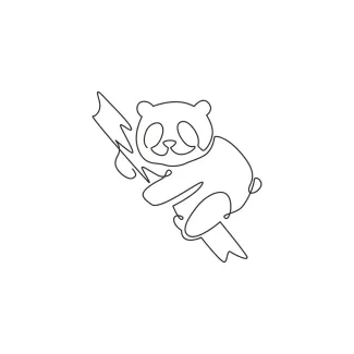 Fun Giant Panda One Line Drawing: Simple Animal Shapes for Young Artists