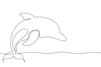 "One Line Dolphins Illustration: Expressing Joy and Motion with Minimalist Techniques"
