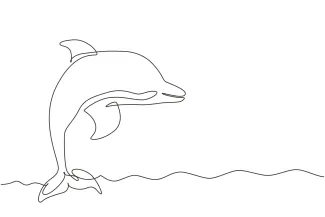 "Continuous Line Killer Whale Sketch: Illustrating Strength and Motion with Minimalist Art"