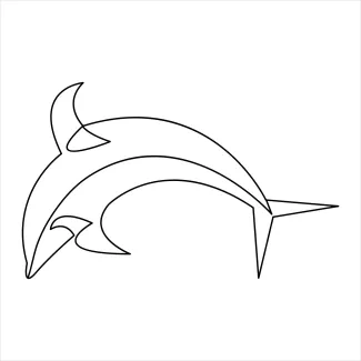 "Minimalist Dolphin Sketch: Expressing Playfulness and Motion in One Line Art"