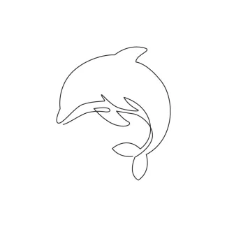 Friendly Dolphin Simple Line Drawing: Fun Practice for Ocean Lovers