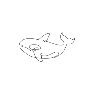 Orca "Minimalist Orca Drawing: Capturing Elegance and Strength in One Line Art"