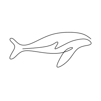 Big Whale "One Line Big Whale Drawing: Capturing Marine Majesty with Minimalist Art"
