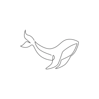 Giant Whale Giant Whale One Line Drawing: Easy Sea Creature Art for All Levels
