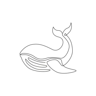 Giant Whale One Line Giant Whale Drawing: Learn Ocean Shapes in a Simple Way