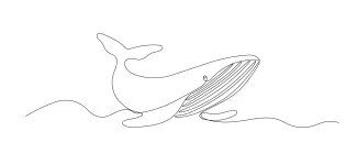 Whale One Line Art: Easy and Fun Drawing for Beginners